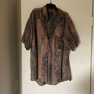 Mens washable silk button down